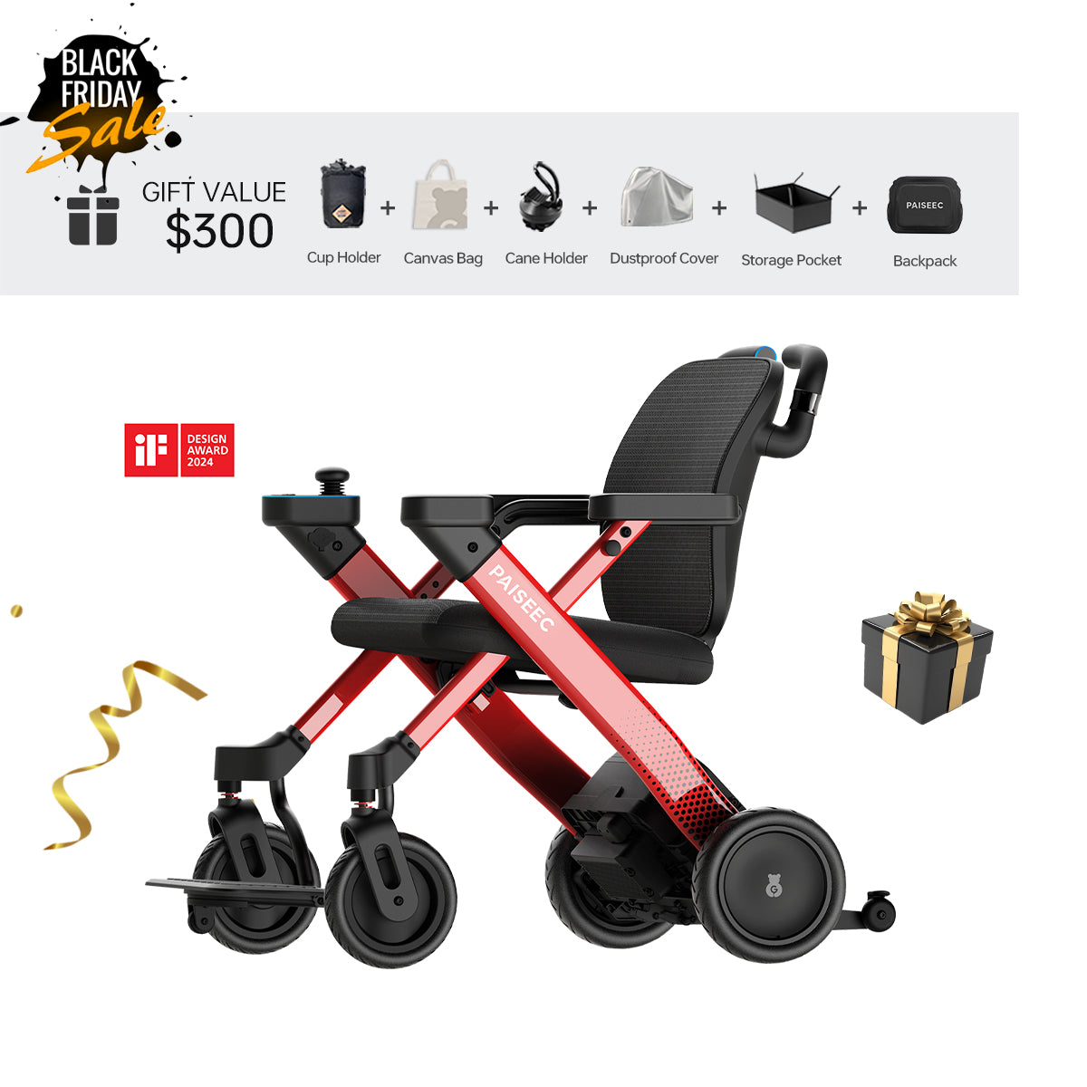 Paiseec 3-in-1 Electric Wheelchair W3